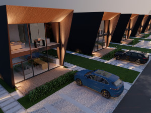 Modular house in brutalism Model 3D