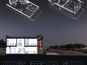 Modular house in brutalism Model 3D