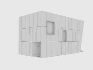 Modular house in brutalism Model 3D