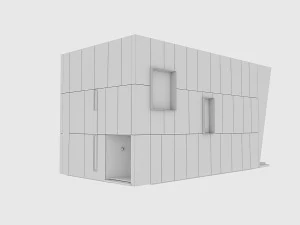 Modular house in brutalism 3D Model