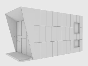Modular house in brutalism 3D Model