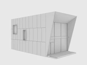 Modular house in brutalism 3D Model
