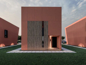 Modular house in brutalism 3D Model