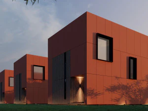Modular house in brutalism 3D Model