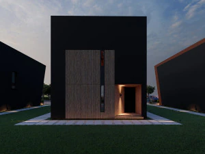 Modular house in brutalism 3D Model