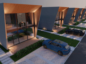 Modular house in brutalism Model 3D