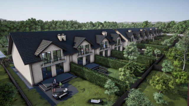 Suburban houses 4 types 3D Model .c4d .max .obj .3ds .fbx .stl .blend 