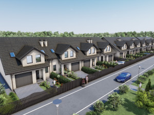 Suburban houses 4 types 3D Model