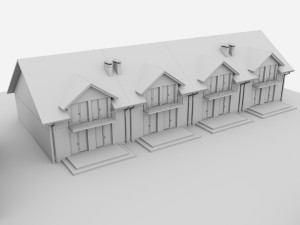 Suburban houses 4 types 3D Model
