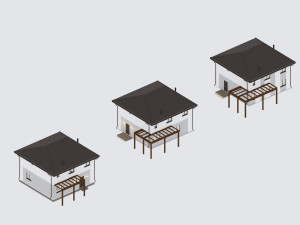 Two-story suburban house Modèle 3D
