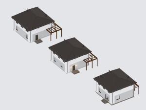 Two-story suburban house Modèle 3D