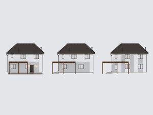 Two-story suburban house Modèle 3D