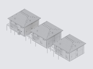 Two-story suburban house Modèle 3D