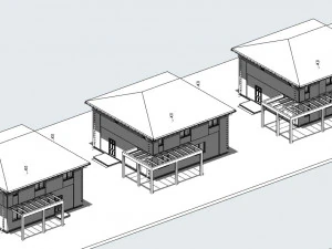 Two-story suburban house 3D Model