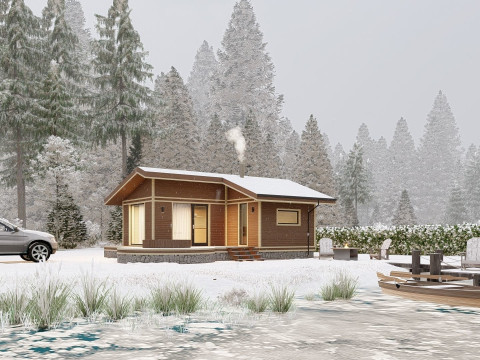 8 frame houses collection 3D-Modell