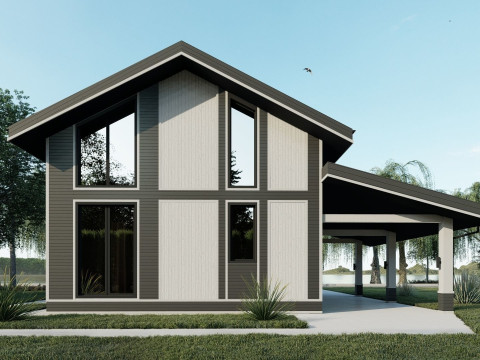 8 frame houses collection 3D-Modell