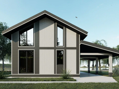 8 frame houses collection 3D Model