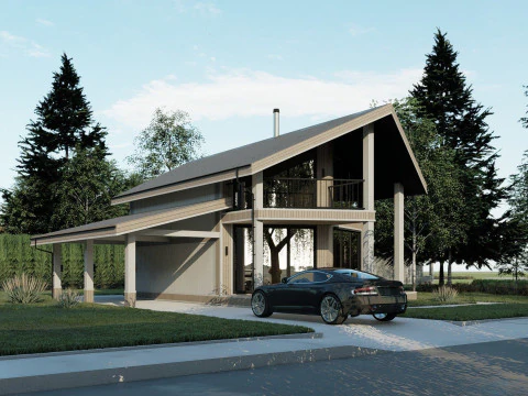 8 frame houses collection 3D Model