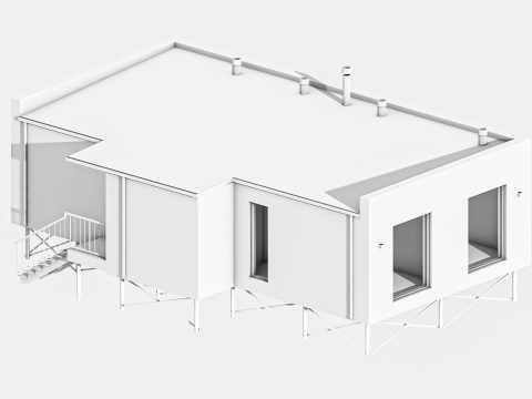 8 frame houses collection 3D-Modell