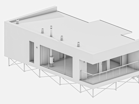 8 frame houses collection 3D-Modell