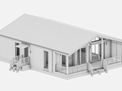 8 frame houses collection 3D-Modell