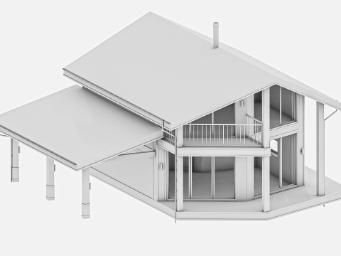 8 frame houses collection 3D-Modell