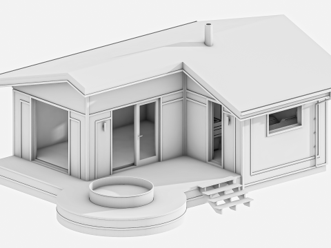 8 frame houses collection 3D-Modell