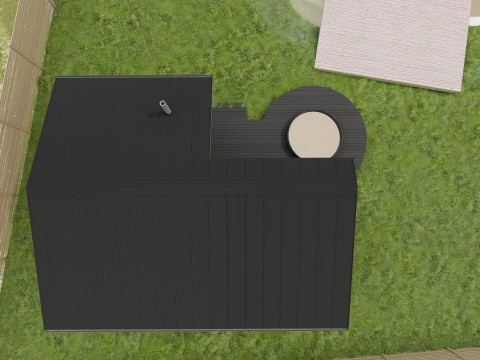 Sauna with a Terrace and Hot Tub Modelo 3D