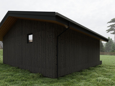 Sauna with a Terrace and Hot Tub Modelo 3D