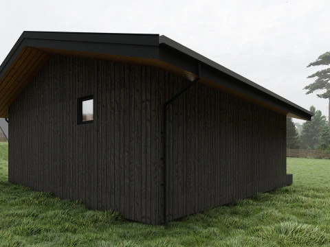 Sauna con terrazza e vasca idromassaggio Modello 3D