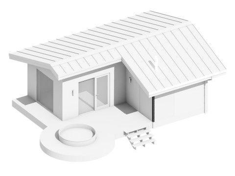 Sauna with a Terrace and Hot Tub Modelo 3D
