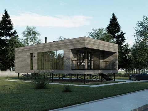 Rumah bingkai pinggiran kota modern Model 3D