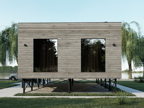 Modern suburban frame house 3D Model