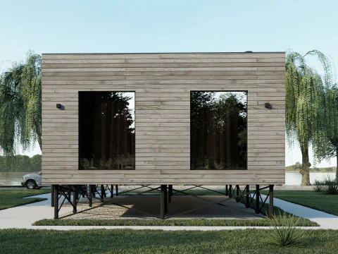 Modern suburban frame house 3D Model