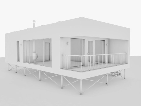 Modern suburban frame house 3D Model