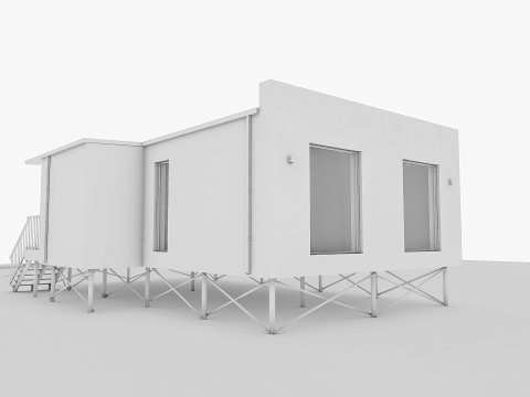 Modern suburban frame house 3D Model