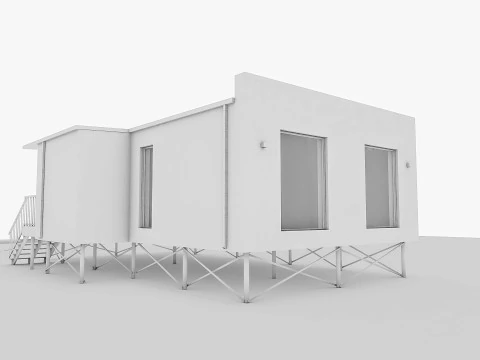 Modern suburban frame house 3D Model