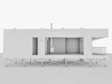 Modern suburban frame house 3D Model