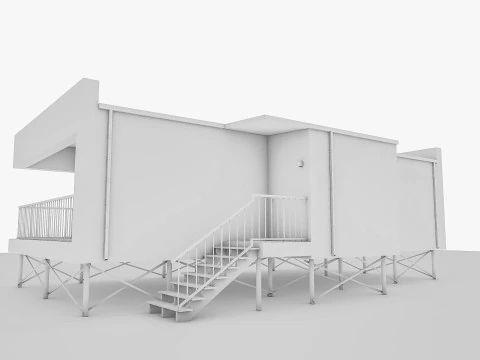 Modern suburban frame house 3D Model