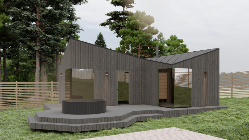 Small Scandinavian SAUNA Modèle 3D .c4d .max .obj .3ds .fbx .stl .blend