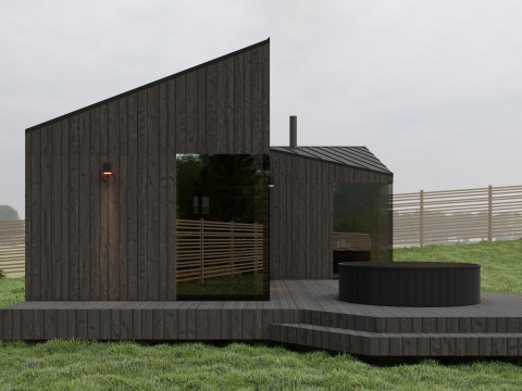 Small Scandinavian SAUNA Modèle 3D