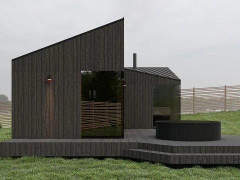 Small Scandinavian SAUNA 3D Model