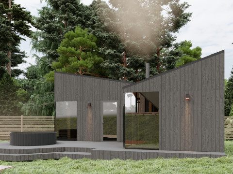 Small Scandinavian SAUNA Modèle 3D