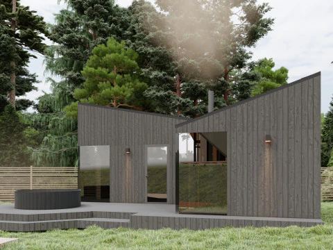 Small Scandinavian SAUNA 3D Model