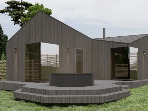 Small Scandinavian SAUNA Modèle 3D