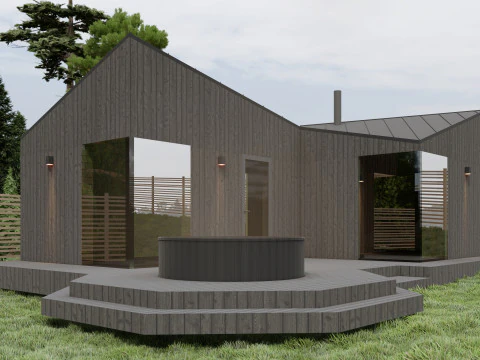 Small Scandinavian SAUNA 3D Model
