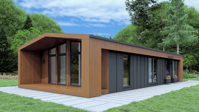Single-Storey Modular House 3D Model .c4d .max .obj .3ds .fbx .stl .blend