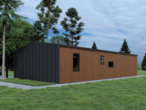 Rumah Modular Satu Lantai Model 3D