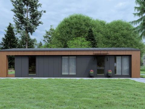 Rumah Modular Satu Lantai Model 3D