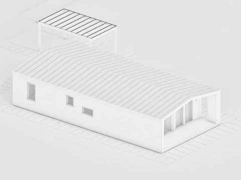 Rumah Modular Satu Lantai Model 3D